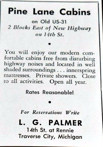 Pine Lane Cabins - Old Print Ad